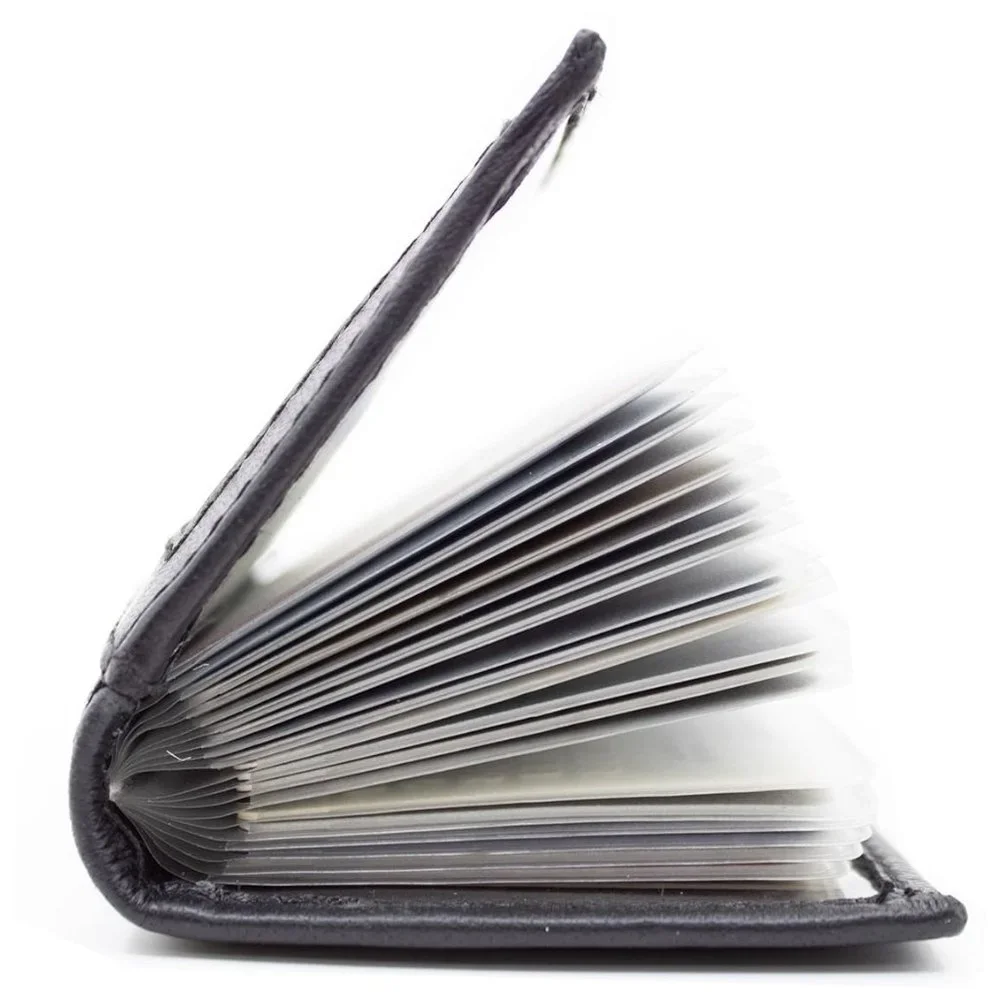 Men Genuine Leather Bifold Credit Card Holder with RFID Blocking
